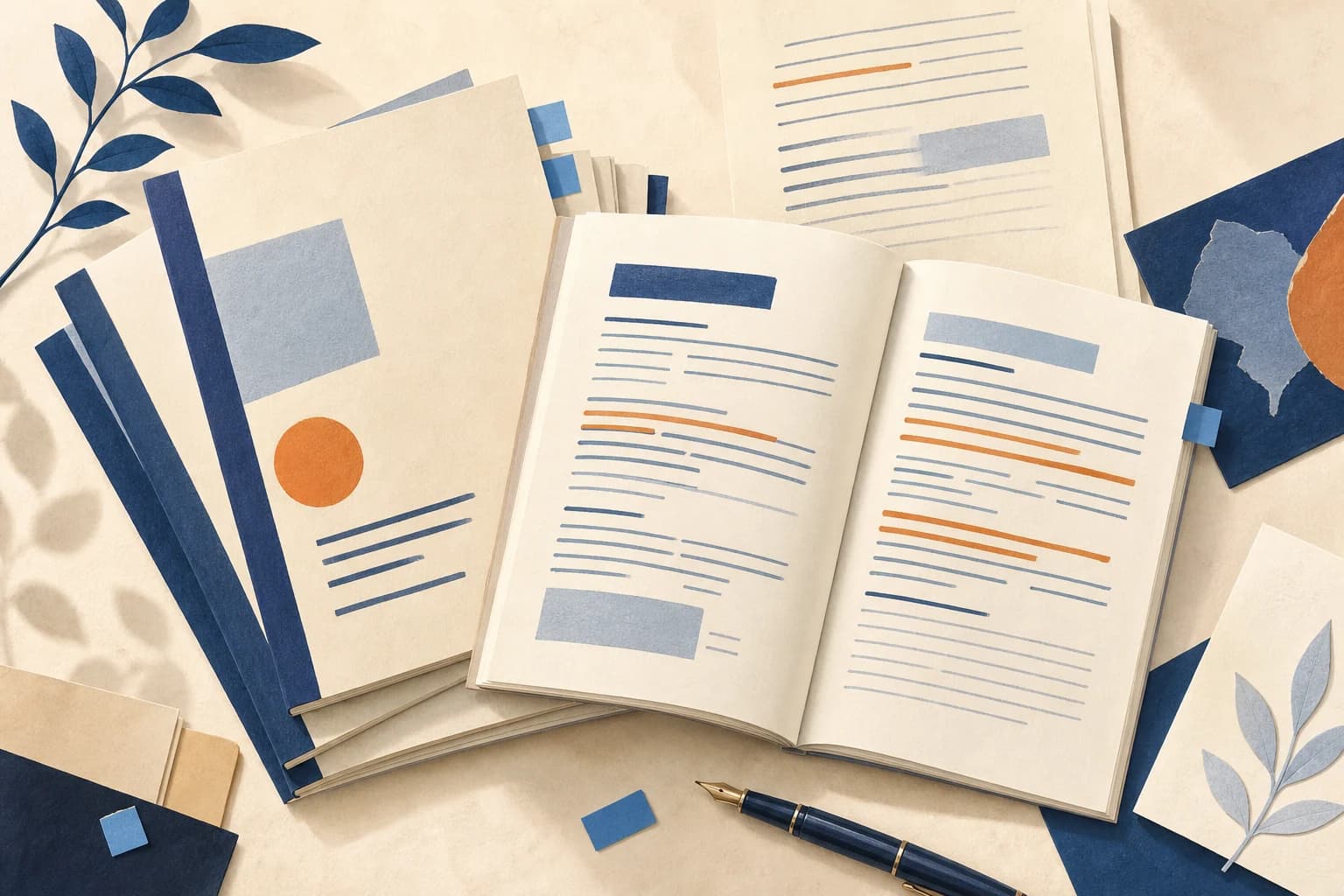 Des rapports de jury ouverts, annotés et classés sur un bureau